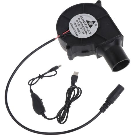 Ventilateur de cuisson USB 5V2A 12V 5,5x2,1mm 7530 pour barbecue, grill portable et cuisson au charbon de bois en extérieur-AquaForge