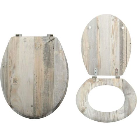 Sedile WC MSV in Pannello MDF con Cerniere in Acciaio Inox di Alta qualità e stabili (1/5)