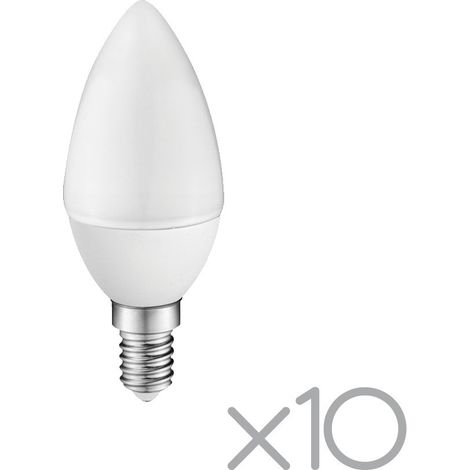 Pack 10 x Bombilla LED A2BC Vela E14 6W (luz fría)