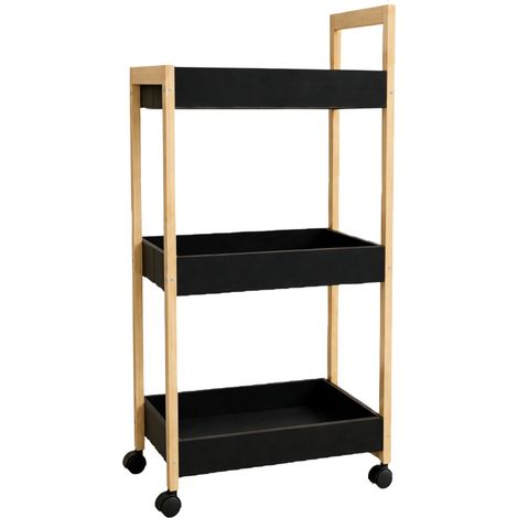 Bambusregal auf Rollen, 38 x 20 x 79 cm (1/5)