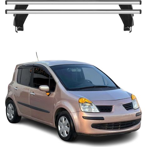OMAC Dachträger Querträger Alu für Renault Modus 2004-2013 – Abschließbar – T-Nut – City-Crash-getestet – Max. 50 kg Silber (1/5)