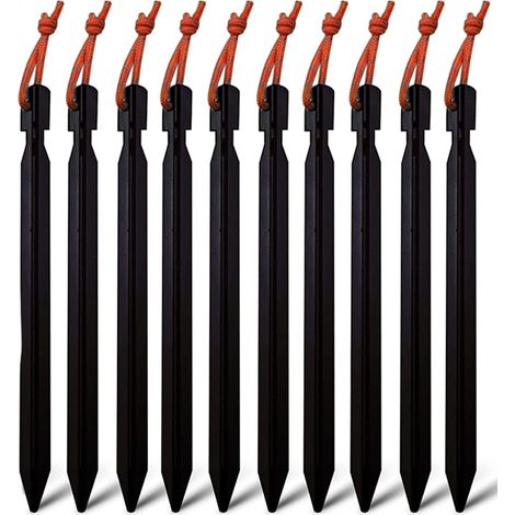 Piquets De Tente - Aluminium Haute Résistance - 20 cm - Pour Toile De Tente Et Bâche - Lot De 6 (1/5)