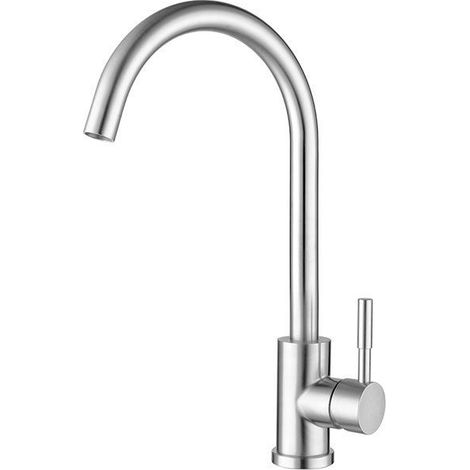 Robinet d'évier en acier inoxydable avec mitigeur universel eau chaude et froide à bille rotative Robinet (1/5)
