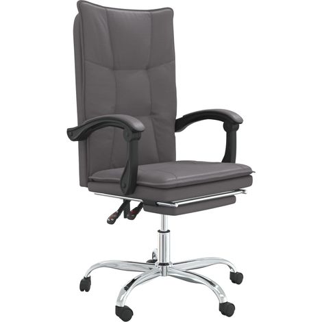 Maison Exclusive - Silla de oficina reclinable cuero sintético gr