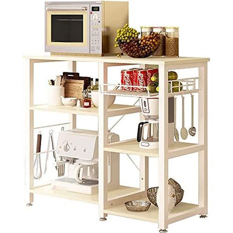 Soges Küchenregal Bäckerregal Standregal 3 Ablage Halter Küchen regallagerung Küchenwagen Servier 90 cm x 40 cm x 83 cm