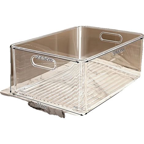 Bacs de rangement, plastique transparent, solution d'organisation polyvalente, très grand-blanc (1/2)