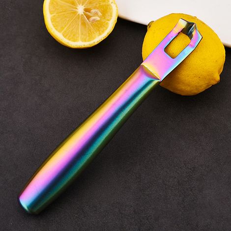 Éplucheur à citron en acier inoxydable, éplucheur de cuisine multifonctionnel, coloré (1/5)