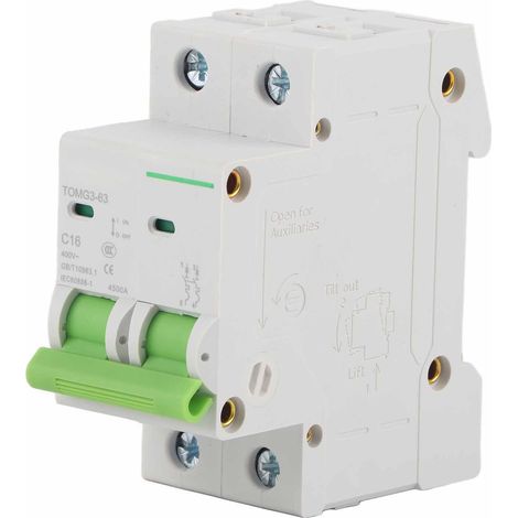 Disjoncteur miniature 2P 16A TOMG3-63, protection différentielle intégrée, interrupteur automatique type C, disjoncteur modulaire 230V, sécurité électrique domestique (1/5)
