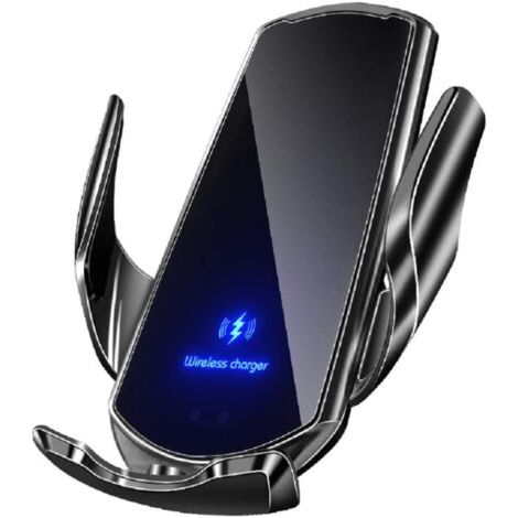 Accessoires portable pour voiture - Chargeur de voiture sans fil, compatible avec tous les smartphones Android Apple iPhone, support de téléphone de voiture (noir) (1/5)