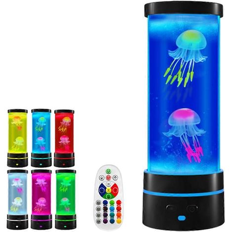 Veilleuse colorée avec télécommande, lampe méduse à 17 couleurs changeantes (1/5)