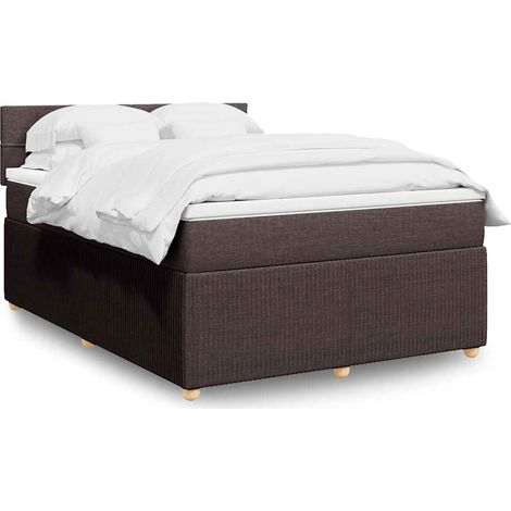 Sommier à lattes de lit avec matelas Marron foncé 140x190 cm vidaXL (1/5)
