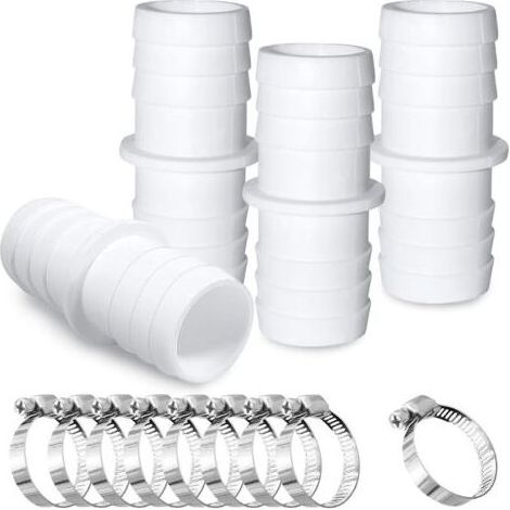 Adaptateur de connecteur de piscine 4 pièces, connecteur de tuyau de piscine, Ø 32 mm à 38 mm, kit de connexion de tuyau de piscine, avec 8 colliers de serrage, adapté aux piscines et aux jardins. (1/4)
