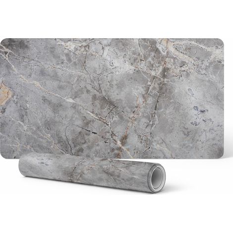 Alfombrilla de escritorio de vinilo con elegante estampado de vetas de m谩rmol, 100x50 cm.