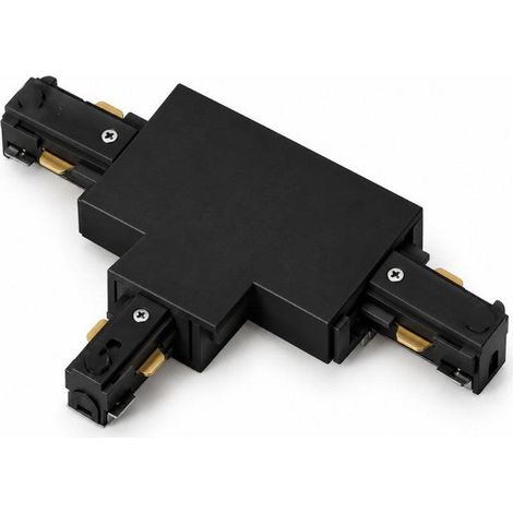 Connecteur T Rail Encastrable Monophasé Noir - SILAMP (1/2)