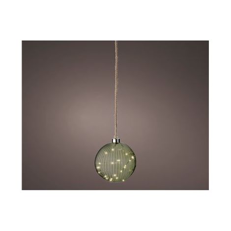 Lumineo Micro LED Kugel für innen grün warmweiß Ø 14 cm 30 LED Hängedekoration