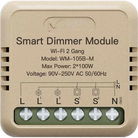 Tuya WiFi Smart Dimmer, DIY-Modul für Lichtschalter, mobile App, Fernsteuerung von Haushaltsgeräten, kompatibel mit Google Assistant für Sprachsteuerung