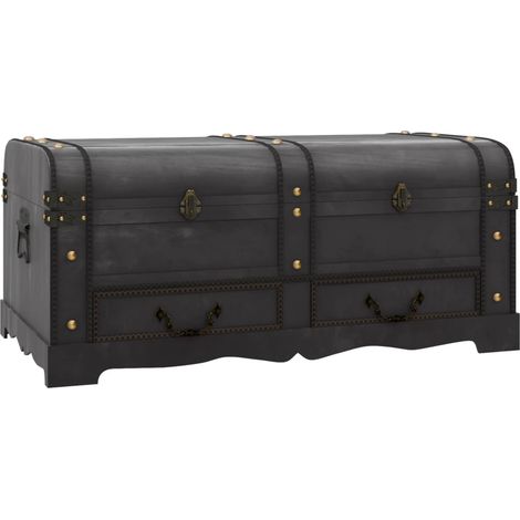 vidaXL Baule del Tesoro in Legno Nero 90x51x42 cm (1/5)