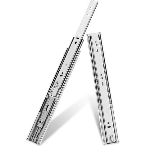 Coulisses de tiroir affleurantes, à billes, à fermeture automatique, extension totale de 45 mm, 550 mm, lot de 4 (1/5)