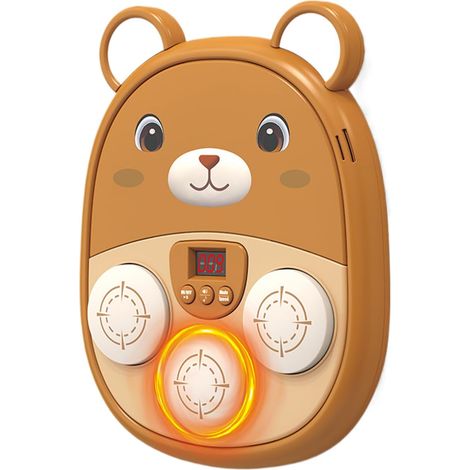 Générique Machine de Boxe pour Adultes  Ours Intelligent,LED Murale Rechargeable avec Panneau de Frappe Sonore, Jouet d'Entraînement Sportif Enfant et Famille pour Intérieur, Extérieur,