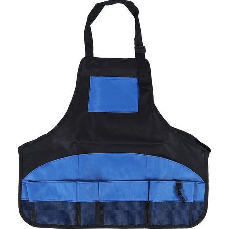 Tablier de jardinage en polyester avec poches, ajustable, organisateur d'outils