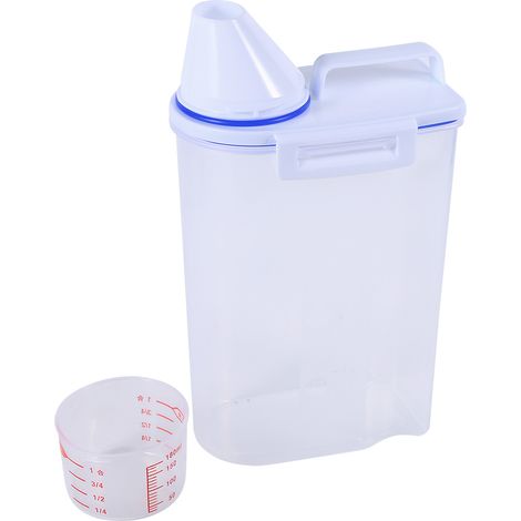 Distributeur nourriture stockage récipients ensemble sec pour animal de compagnie chien chat facile avec tasse fournitures (1/5)