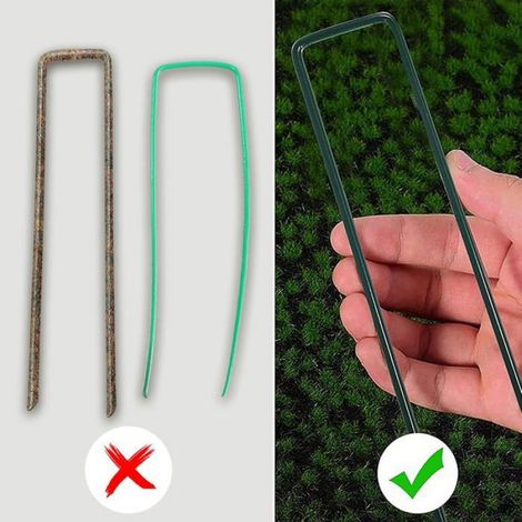 Sardines De Fixation, 50 Pcs Verte Piquet Ancrage, Agrafe Toile Paillage Pour Bloquer Les Couvre Sols, Piquets De Jardin (1/5)