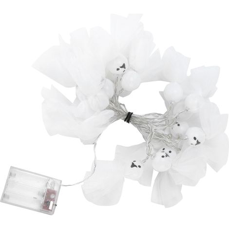 Guirlande lumineuse squelette mini portable à piles, LED économe en énergie, lumières de crâne d'Halloween, fantôme en tissu (1/5)