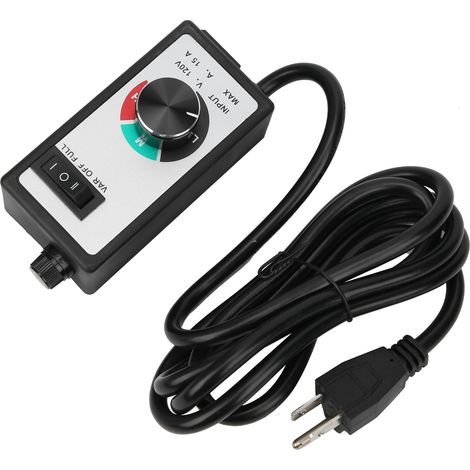 Drehzahlregler für Lüfter, stufenlos einstellbar, elektronisch, 120 V, 1500 W, 15 A, US-Stecker, 2 Meter Kabel (1/5)