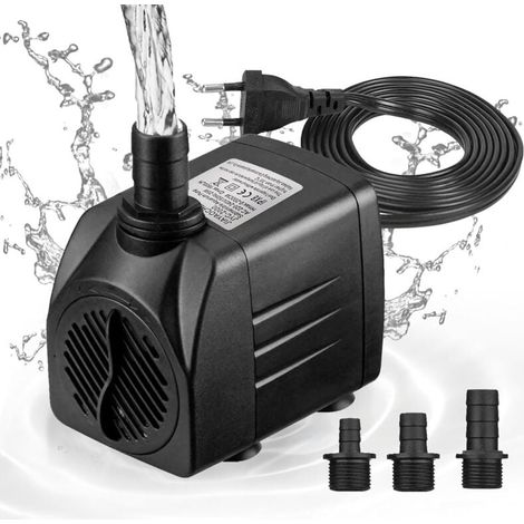 Mini Water Pump (1800L/H, 25W) - Pond Pump / Well Pump / Aquarium Pump - Max Spray Height: 2m - Suction Cups on the Bottom - 1.8m Plug Cable with 3 Nozzles - Sile MUMU (1/4)