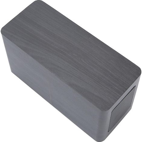 Enceinte Bluetooth sans fil en bois composite, 2000 mAh, mini-horloge, 17 x 9 x 7,1 cm, portée de 10 m, affichage LED - Bois noir, lumière verte