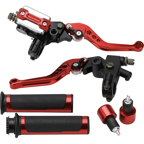 Set universale di leve freno e frizione per manubrio da 7/8'' (22 mm) per scooter, moto sportive, biciclette, moto da strada, ATV, in lega di alluminio. (1/5)