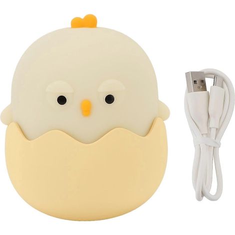 Eierschalen-Küken-Nachtlicht, niedlich, 7 Farben, dimmbares warmes Licht, RGB-LED, Silikon, Kinderzimmer-Nachttischlampe