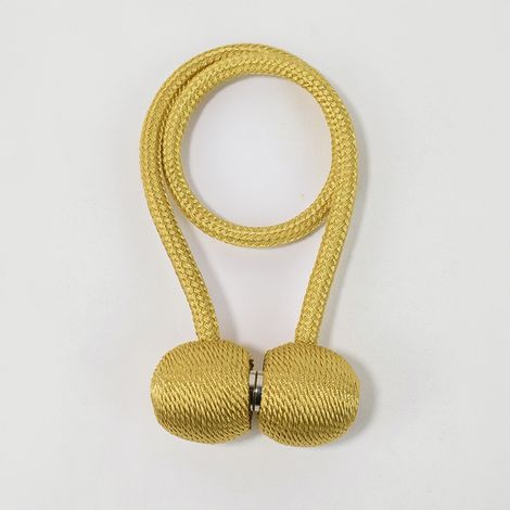 Sollbry Lot de 10 Embrasses Rideaux Magnétiques,Corde Polyester Reinforcée – pour Salon, Chambre, Salle à Manger & Salle de Bain 40cm(Doré) (1/5)