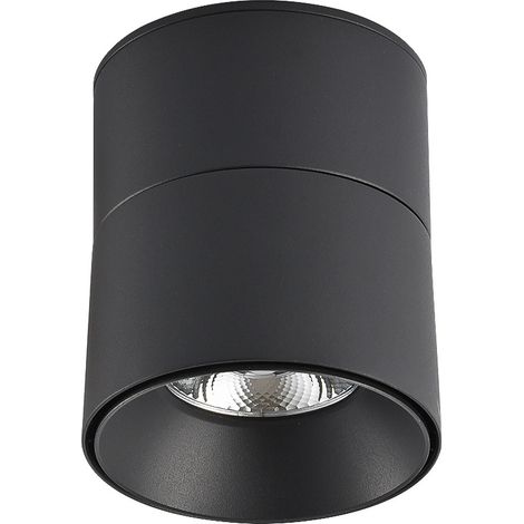 Spot encastré LED 7W noir, orientable, à montage en surface. (1/3)