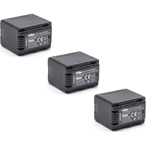 vhbw 3x Akku Ersatz für Panasonic VW-VBK180, VW-VBK360, VW-VBT380, VW-VBT190 für Videokamera Camcorder (3200 mAh, 3,6 V, Li-Ion) + Infochip