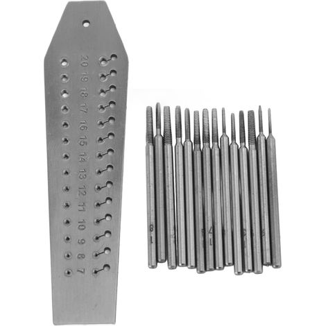 Set di maschi e filiere, 14 pezzi, da 0,7 mm a 2 mm, per gioiellieri e orologiai, per la creazione di gioielli e la riparazione di orologi. (1/5)