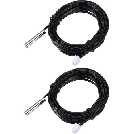 NTC Capteur de Température, 2 Pcs 118 Pouce 1% 3740 Sonde de Température en Cuivre Étanche Numérique Transmetteur de Température Extension pour Climatiseur Réfrigérateur (1/5)