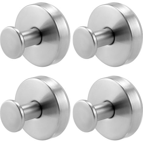 4er Set Wandhaken perforiert Edelstahl, Garderobe & Badezimmer
