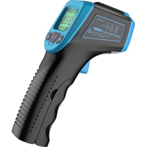 Thermometre Infrarouge, Pistolet De Temperature Laser Numerique Sans Contact -58 °F A 1112 °F (-50 °C A 600 °C) Avec Ecran Lcd, Bleu, Bleu (1/5)