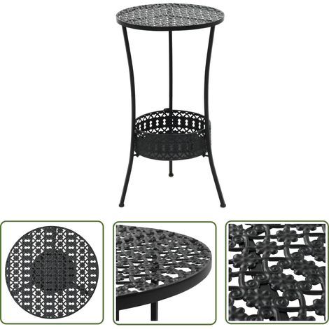 The Living Store Table de bistro Noir 40x70 cm Métal - Table De Bistro - Table Extérieure - Mobilier De Jardin - Table Ronde - Style Vintage (1/5)