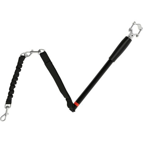 Guinzaglio per cane da bicicletta con corda elastica e barra in acciaio 124 cm nero HOMVRA (1/4)