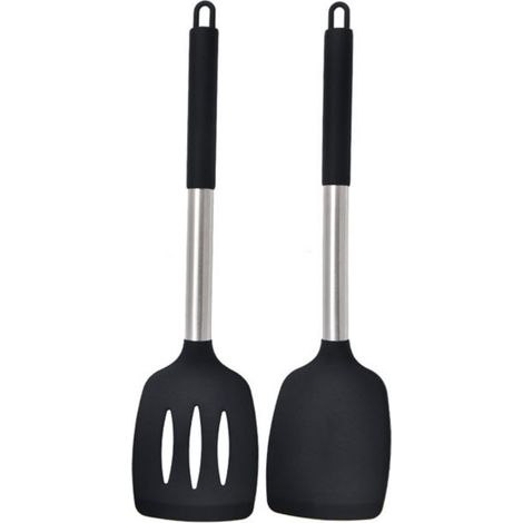 Spatule En Silicone - Résistant À La Chaleur Jusqu'à 260 °C - Pour Oeufs Crêpes Poisson - Compatible Poêles Antiadhésives - Lot De 1