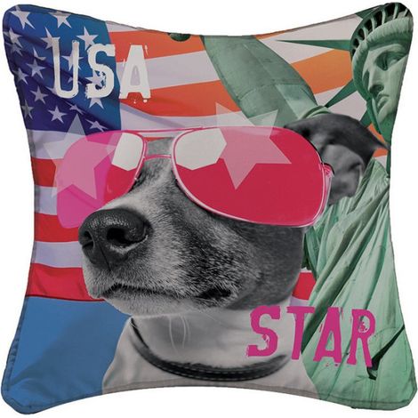 Housse de Coussin "Doggy Star" 40x40cm Multicolore