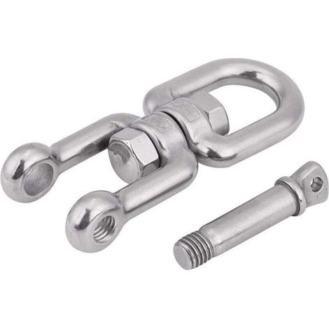 Manille pivotante de, dispositif de manille à anneau pivotant en acier inoxydable 304 résistant(12mm) (1/4)