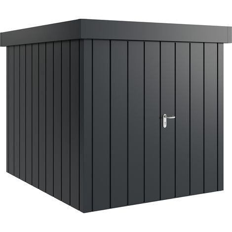 Hörmann Metall-Gerätehaus "Juno" mit Flachdach, JFD6 - Modern Europapromotion, 214 x 262 cm (B x T), anthrazit, 2-flüglige Tür (1/5)