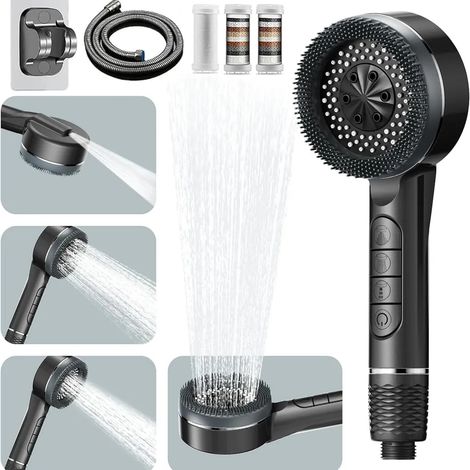Pommeau de douche pour camping-car avec flexible, pommeau de douche à 4 jets avec filtre et interrupteur, adapté aux camping-cars et caravanes. (1/5)