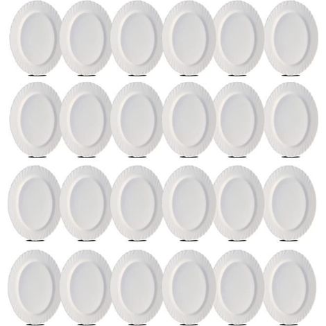 Plat ovale - JUANIO - JUANIO - Lot de 24 - Verre opale blanc - Compatible micro-ondes (1/3)