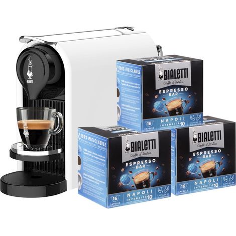 Bialetti Gioia Plus Macchina Caffè Capsule Serbatoio Estraibile Compatta Bianca