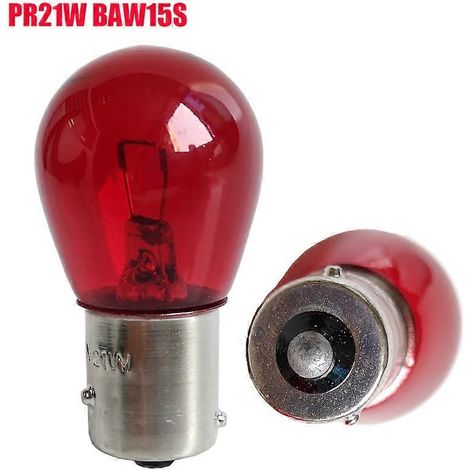 Ampoule automobile, lot de 2 unités, réf. BAW15D/BAW15S/PR21/5W, 12V, 21W, couleur rouge.-AquaForge (1/4)