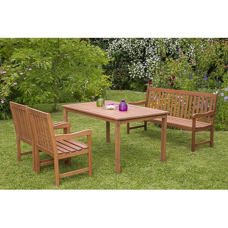 Santos Set 4tlg 2 Sessel 3er Bank Tisch 150x90cm
